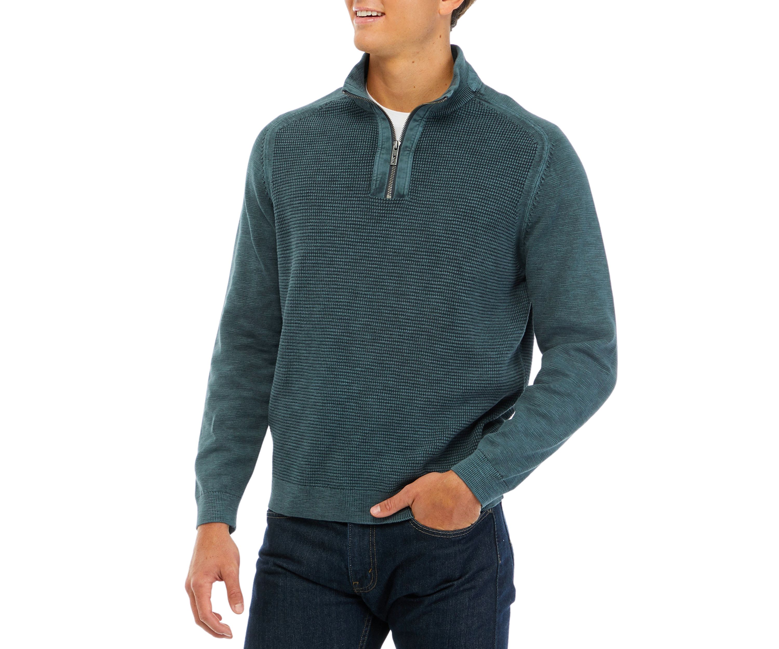 Mens Tidemark 1/4 Zip Textured Sweater