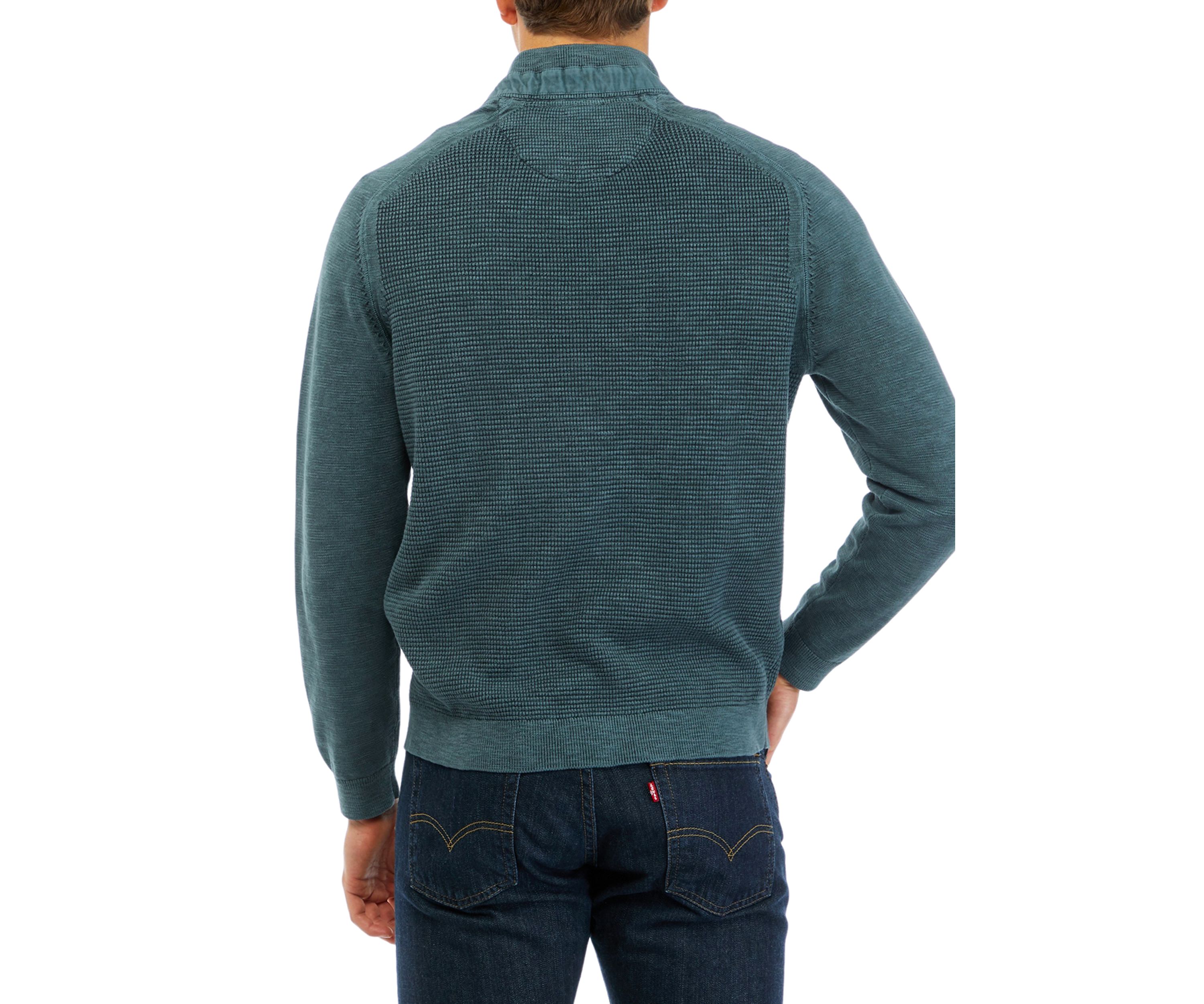 Mens Tidemark 1/4 Zip Textured Sweater