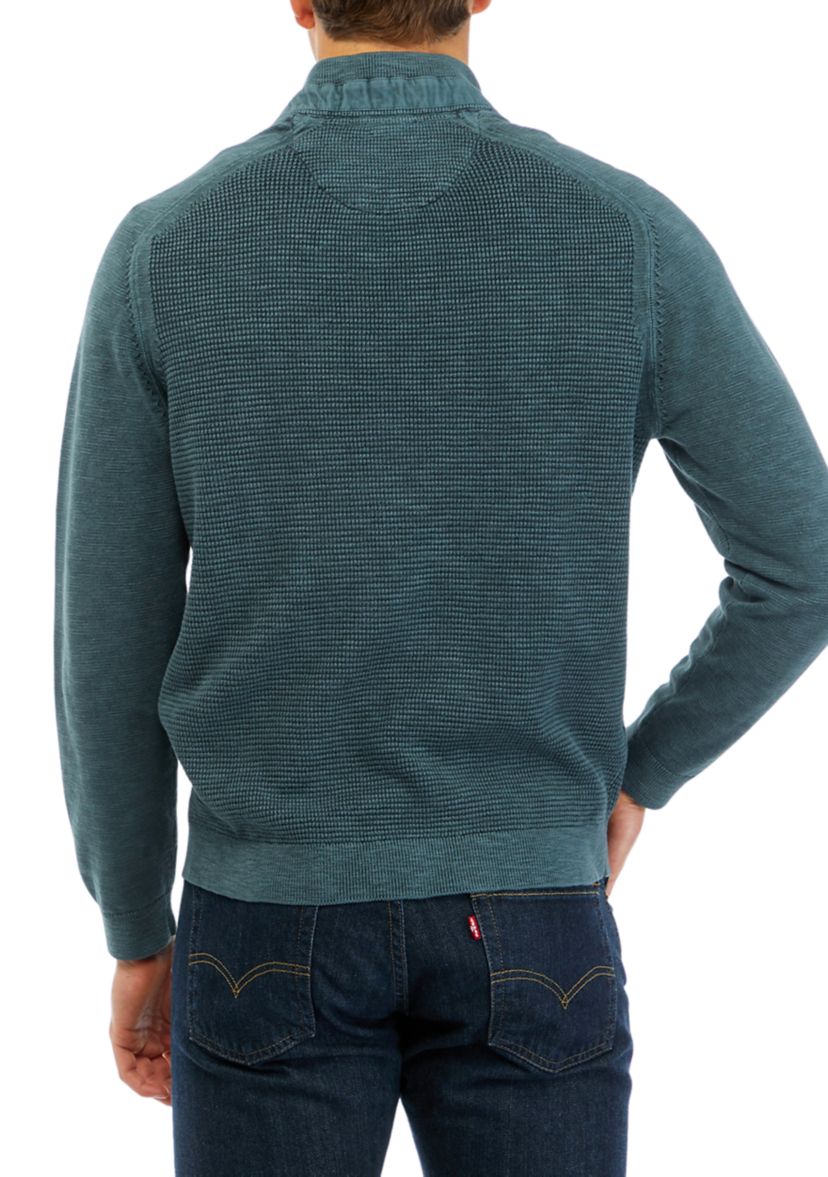 Mens Tidemark 1/4 Zip Textured Sweater