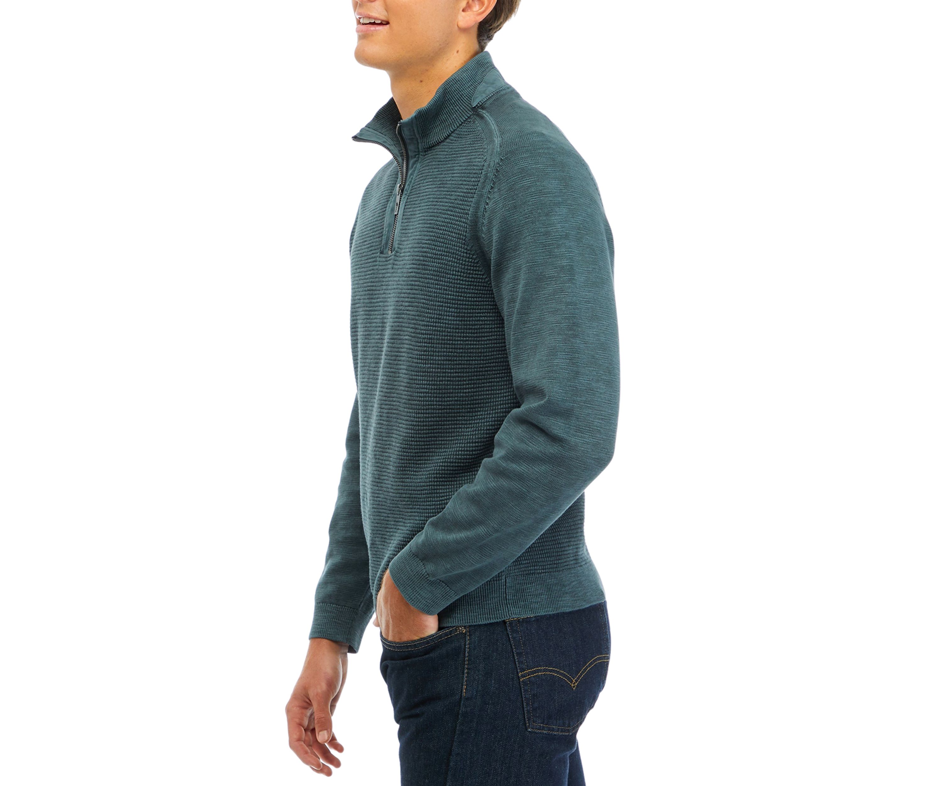 Mens Tidemark 1/4 Zip Textured Sweater