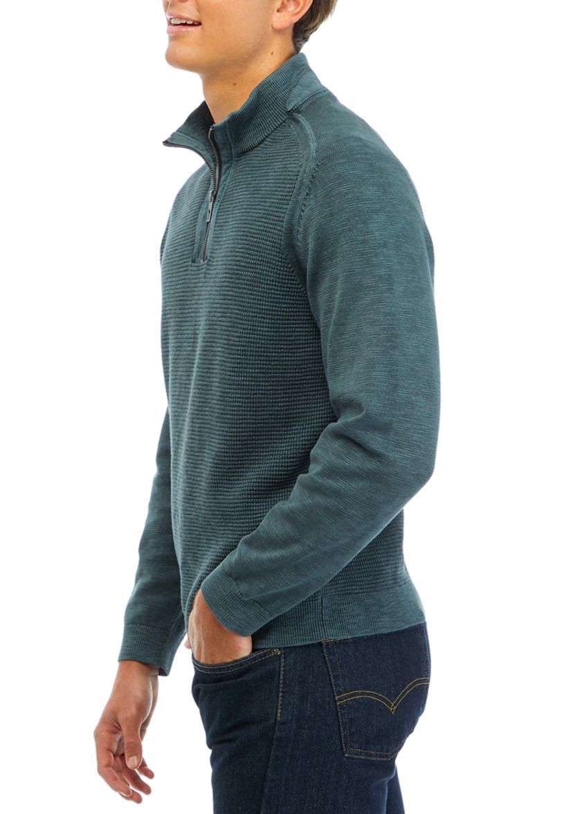 Mens Tidemark 1/4 Zip Textured Sweater