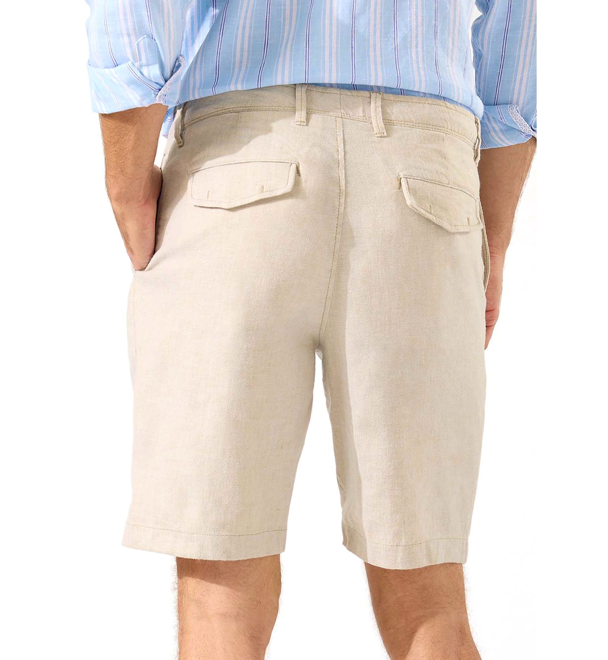 Mens 10 Beach Coast Linen Shorts
