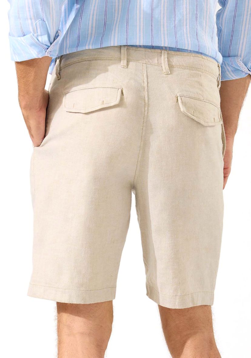 Mens 10 Beach Coast Linen Shorts