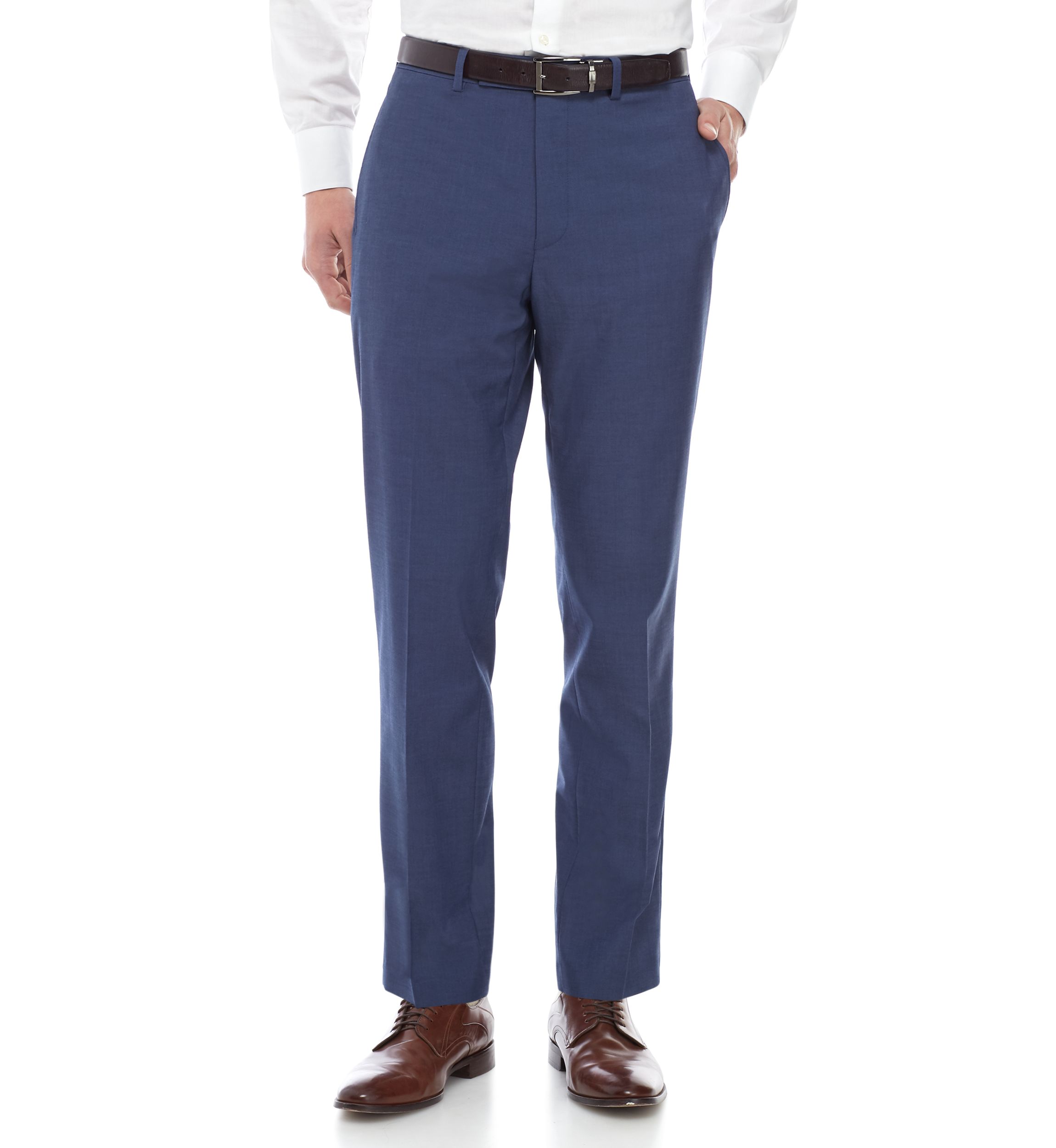 calvin klein blue dress pants Calvin Klein Mens Slim Fit Plaid Suit Pants - Blue