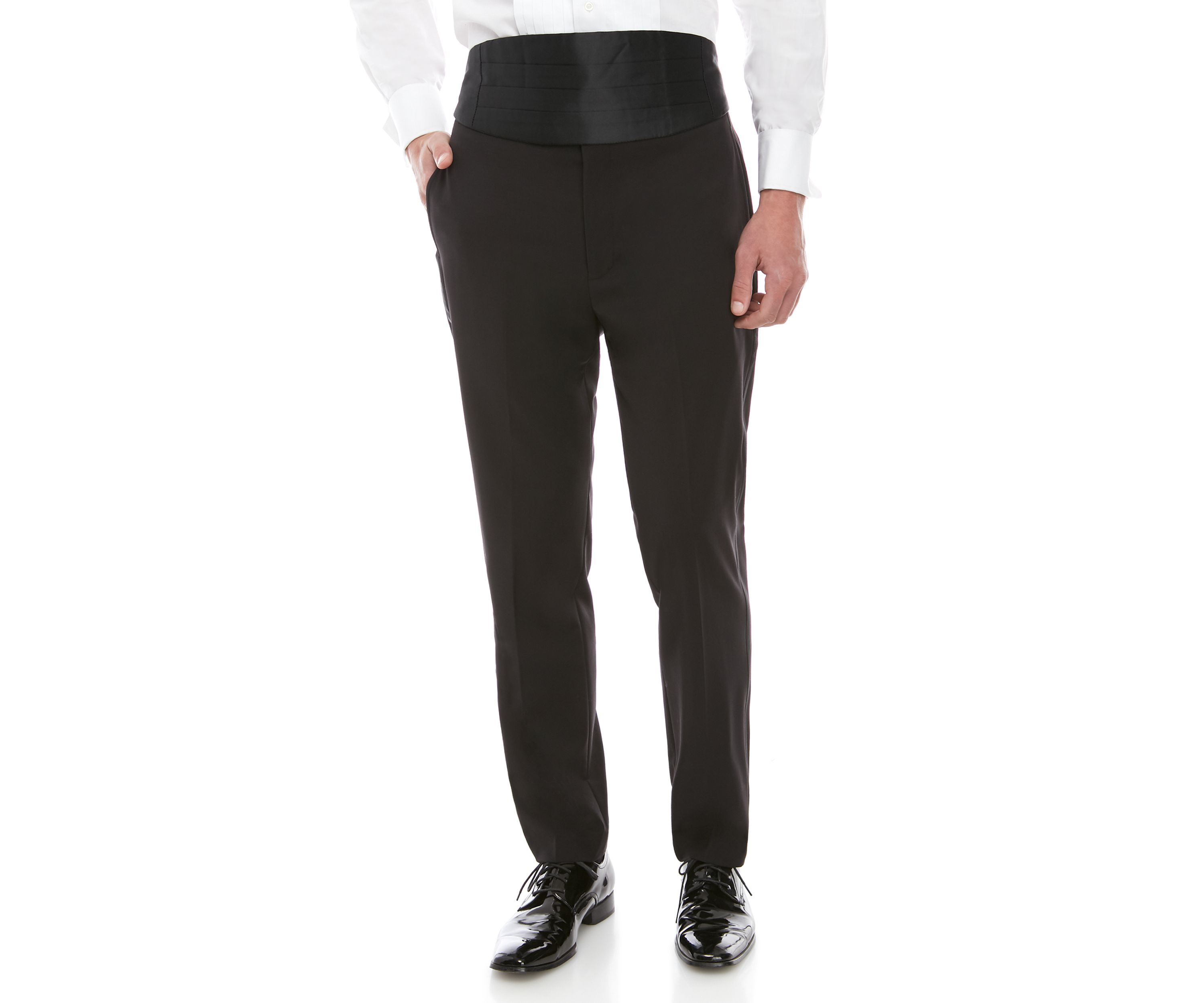 Solid Spandex XFit Tuxedo Pants