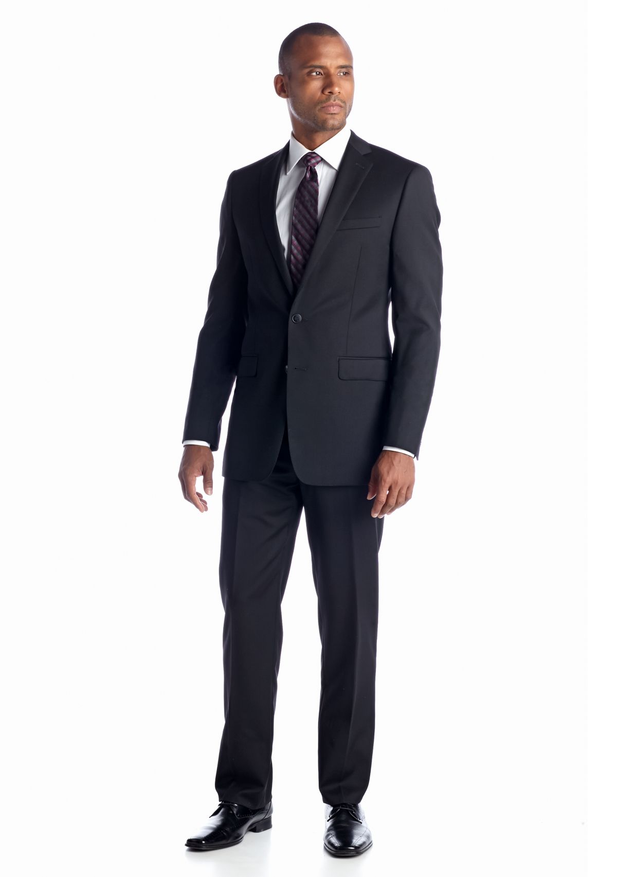 Slim Fit Black Solid Suit