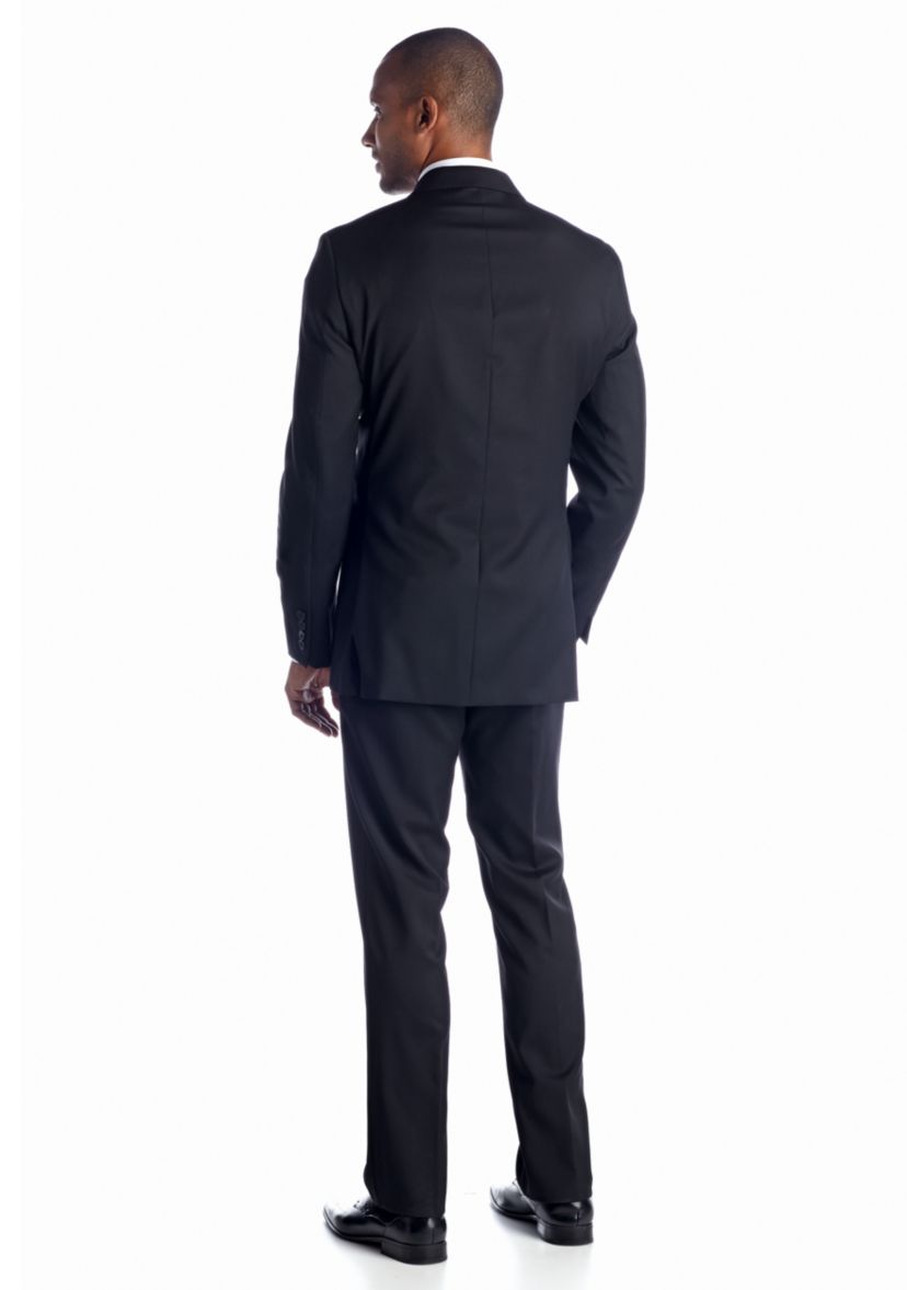 Slim Fit Black Solid Suit