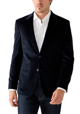 Calvin Klein Men's Extreme Velvet Slim Sport Coat, Navy Blue, 44 Short