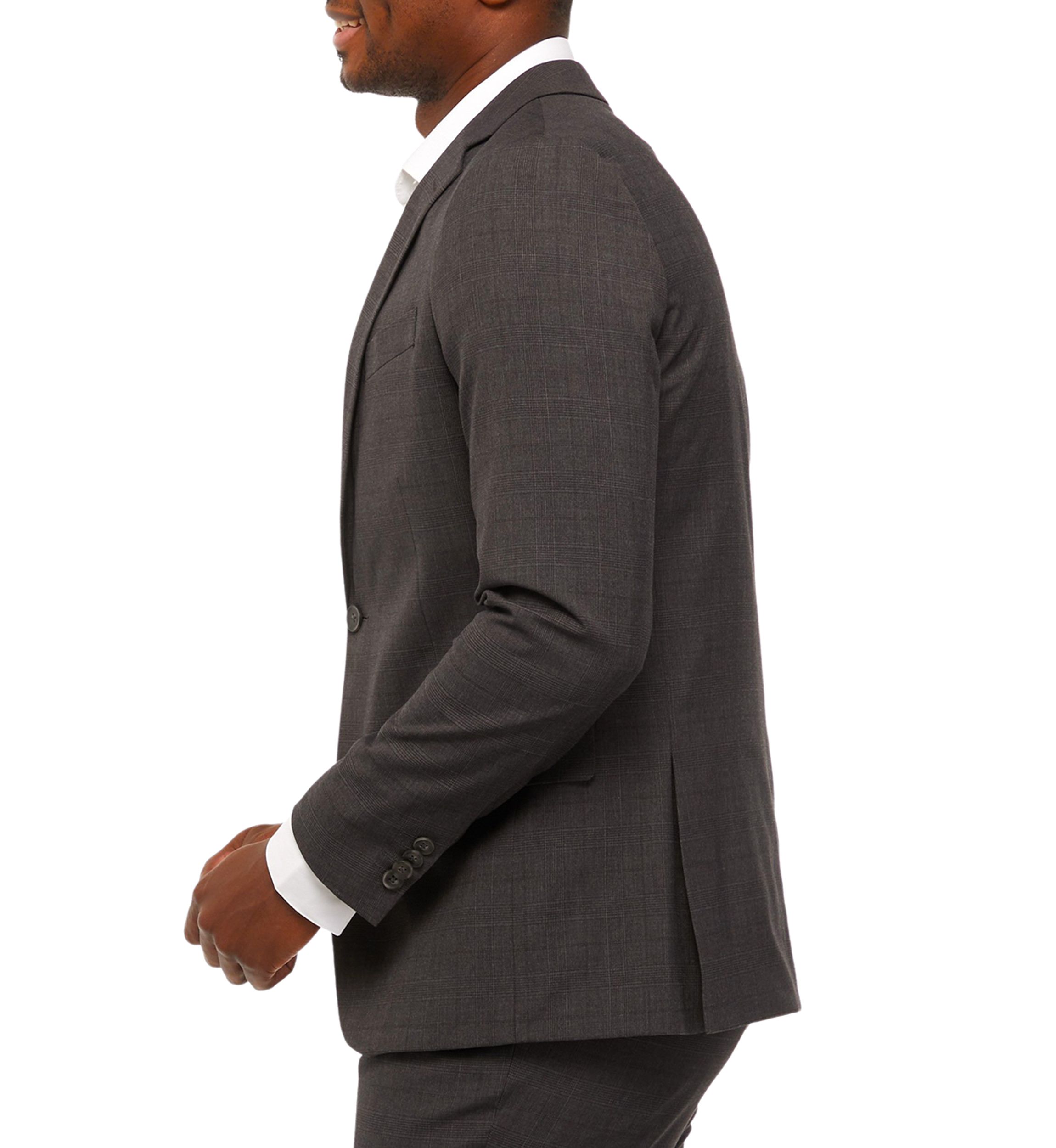 Mens Gray Plaid Dynamic Cooling Suit Separate Coat