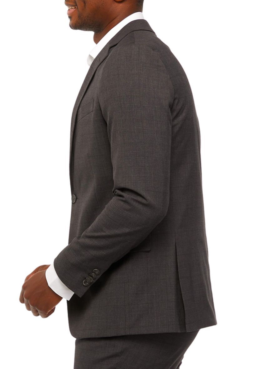Mens Gray Plaid Dynamic Cooling Suit Separate Coat