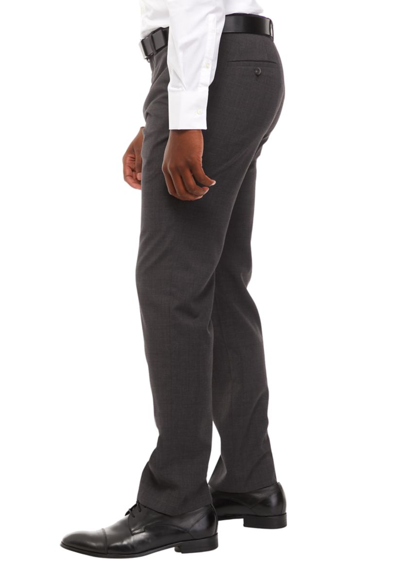 Mens Gray Plaid Dynamic Cooling Suit Separate Pants