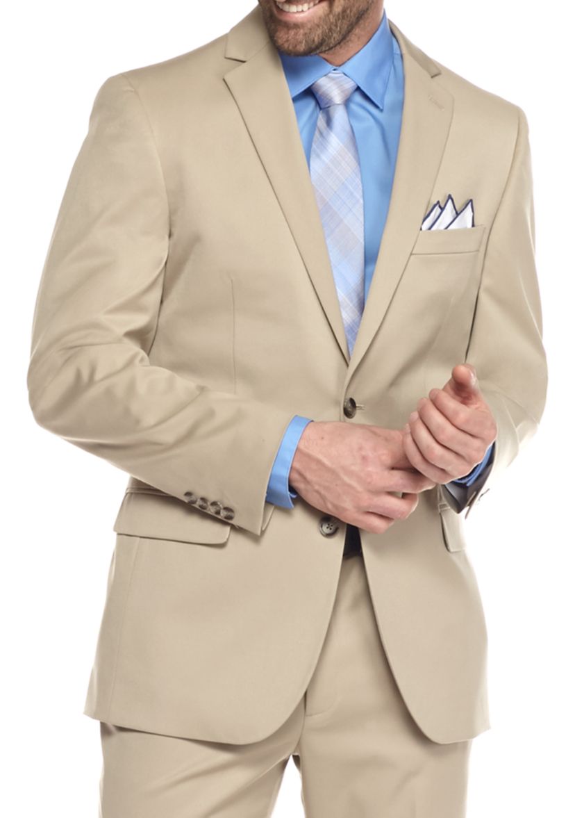 Slim-Fit Tan Stretch Suit Separate Coat