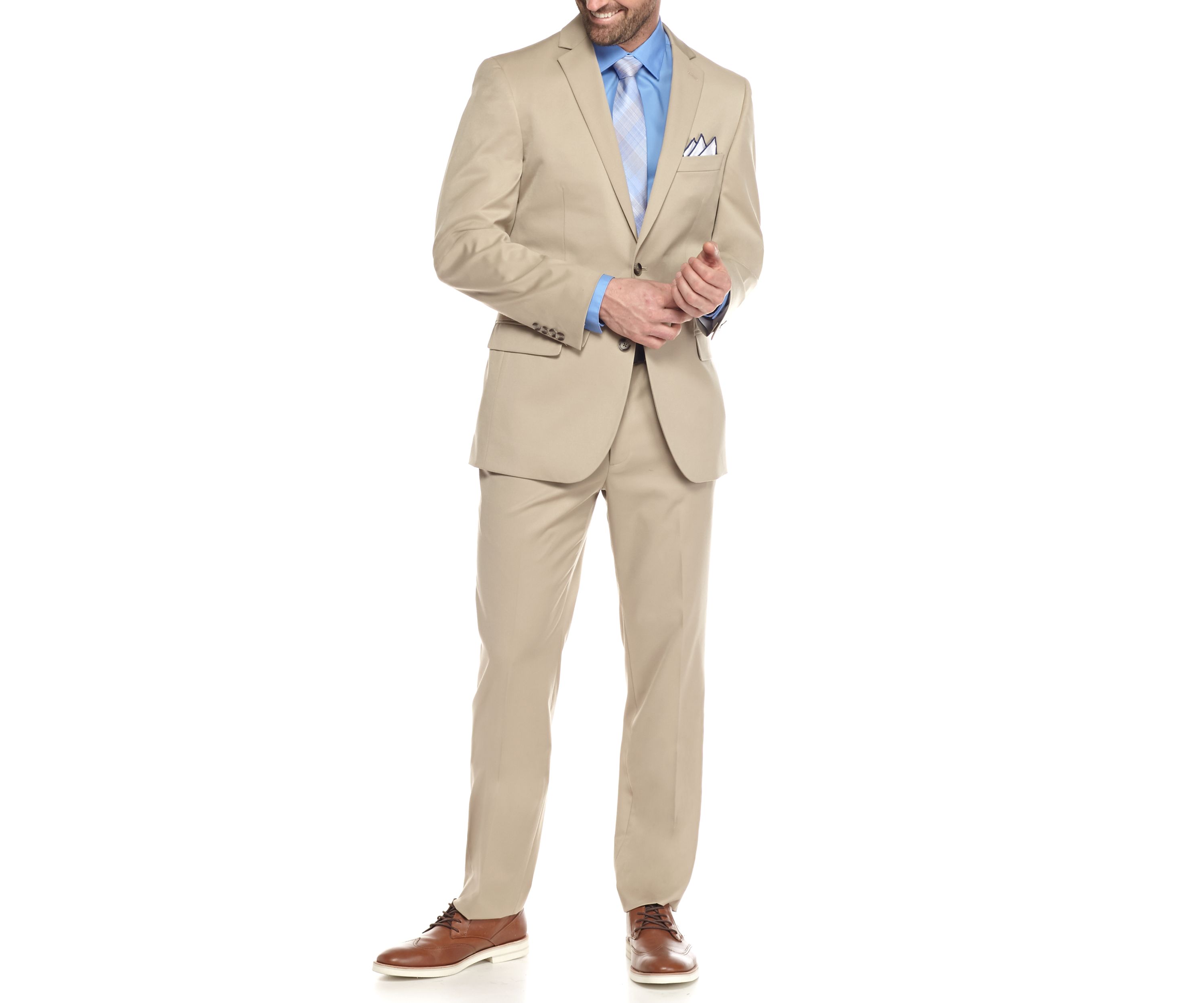 Slim-Fit Tan Stretch Suit Separate Coat