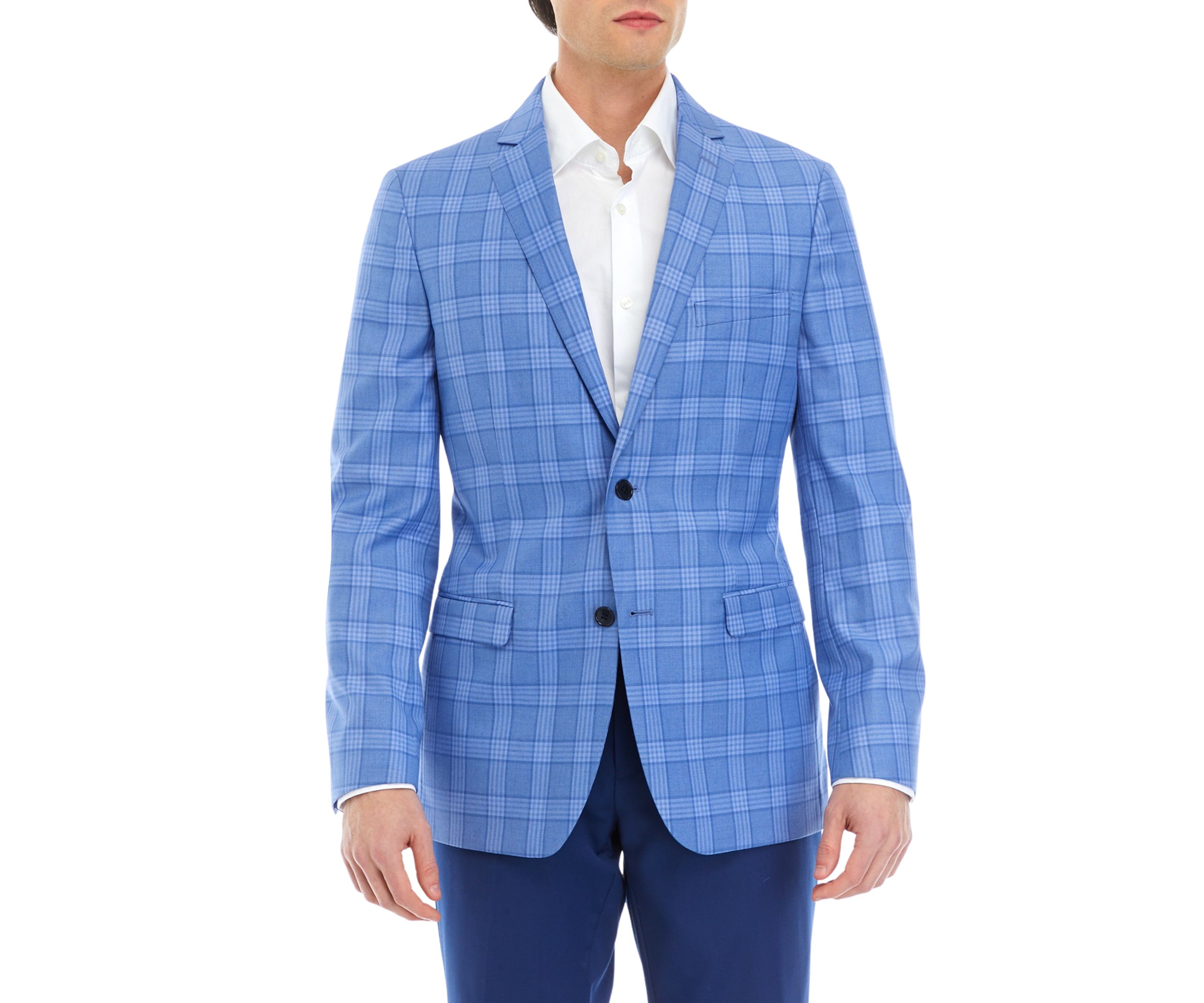 Light Blue Plaid Sport Coat