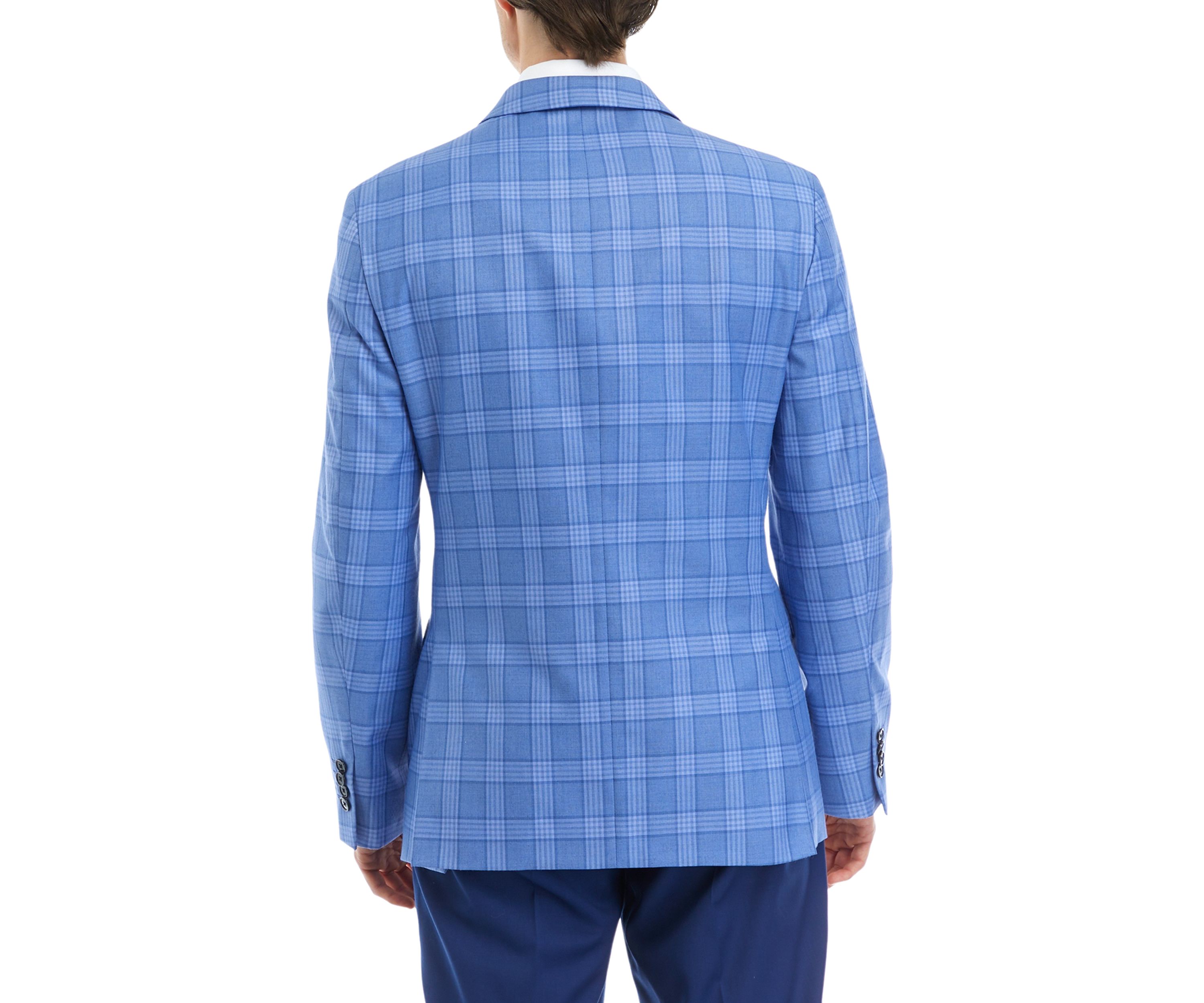 Light Blue Plaid Sport Coat
