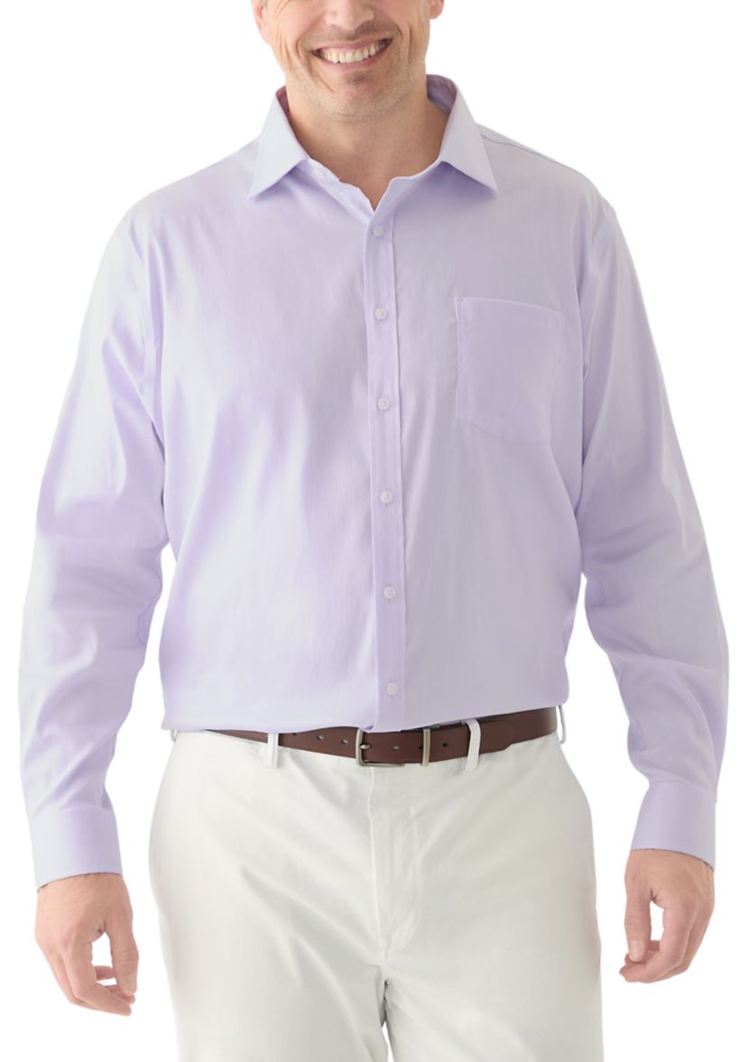 Mens Big Travel Stretch Fit Dress Shirt
