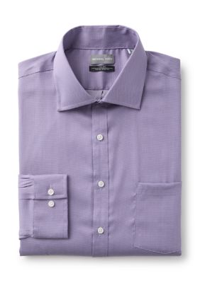 Michael Kors Men's Big Passport Collection Travel Stretch Dress Shirt, Purple, 20 34/35