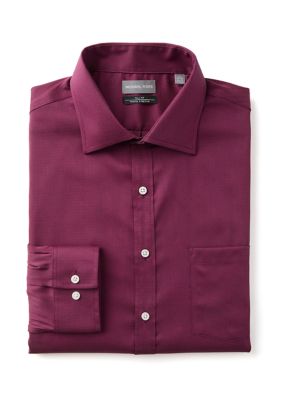 Michael Kors Men's Big Passport Collection Travel Stretch Dress Shirt, Red, 20 34/35