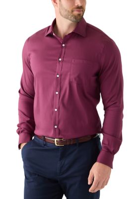 Michael Kors Men's Big & Tall Passport Collection Travel Stretch Dress Shirt, Red, 19 37/38