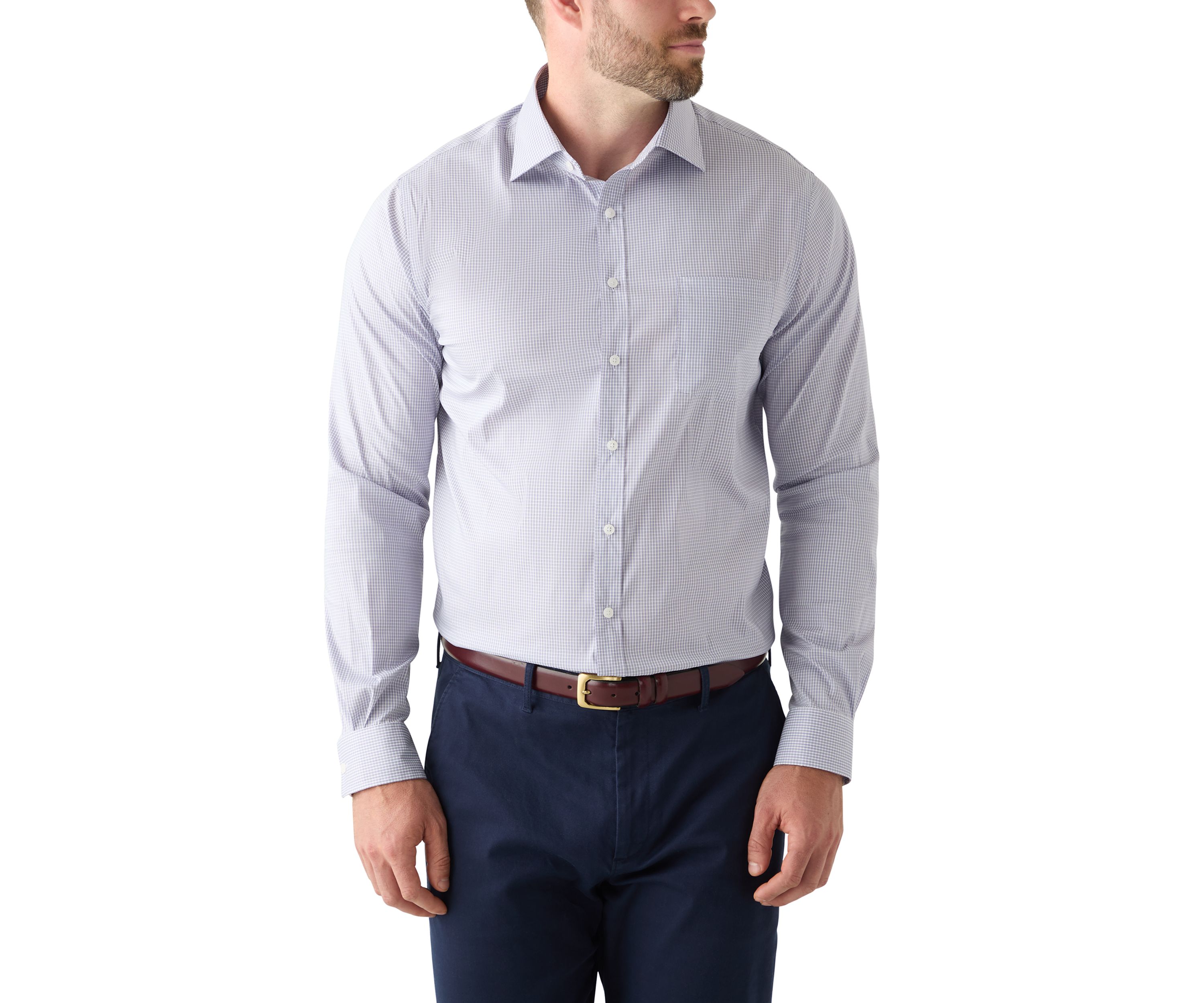 Mens Tall Plaid Passport Travel Shirt 
