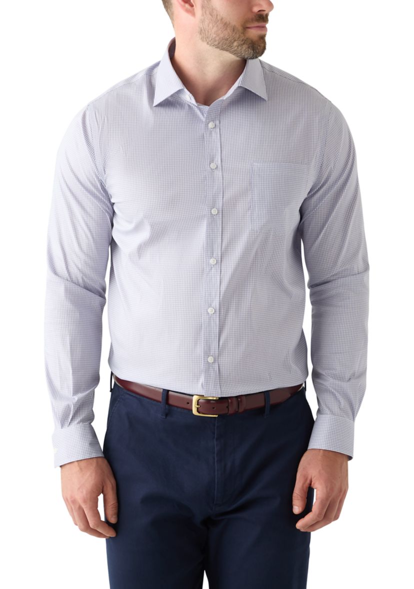 Mens Tall Plaid Passport Travel Shirt 