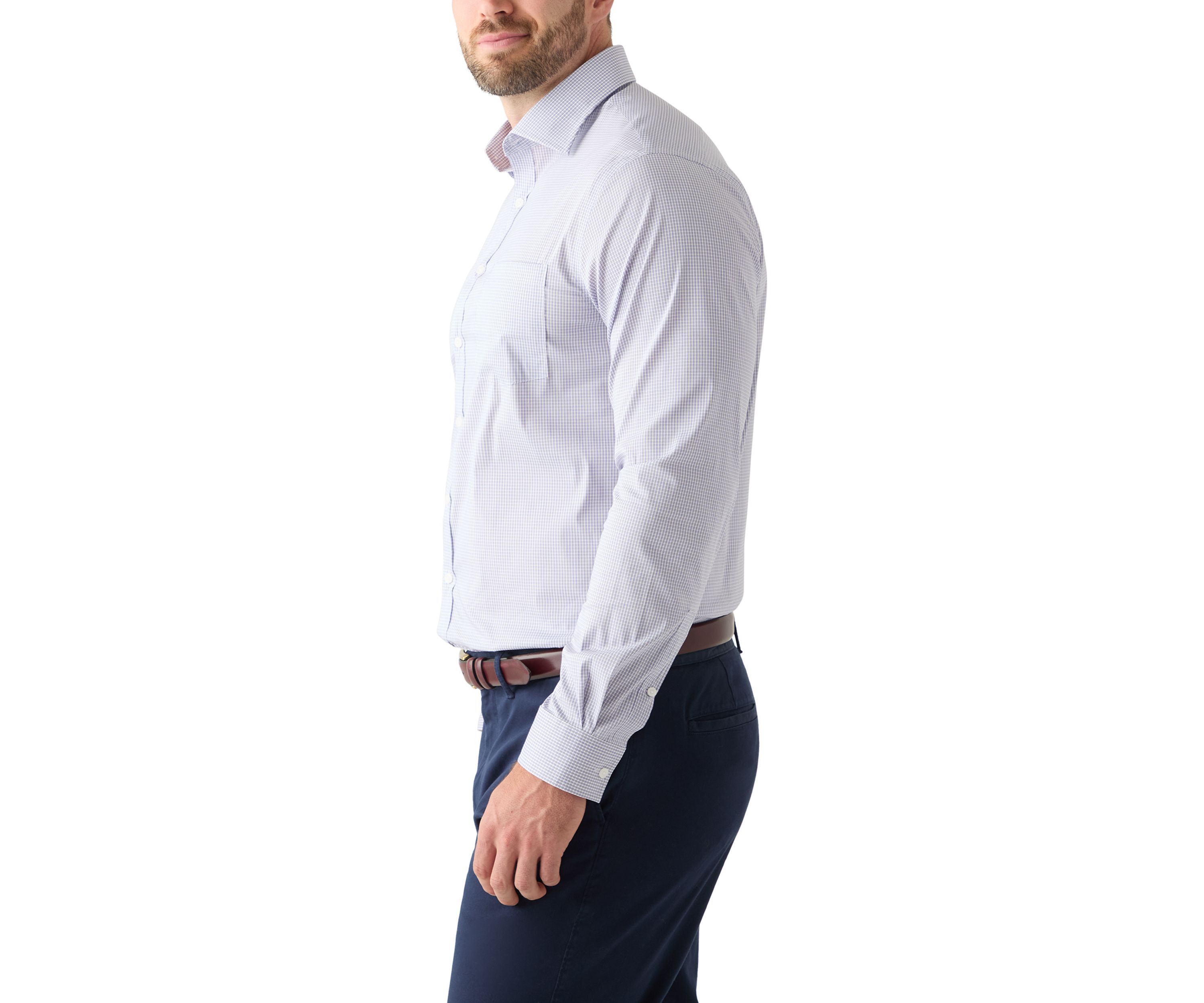 Mens Tall Plaid Passport Travel Shirt 