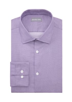 Michael Kors Men's Ultra Wrinkle Free, Regular Fit Shirt, Purple, 16 34/35