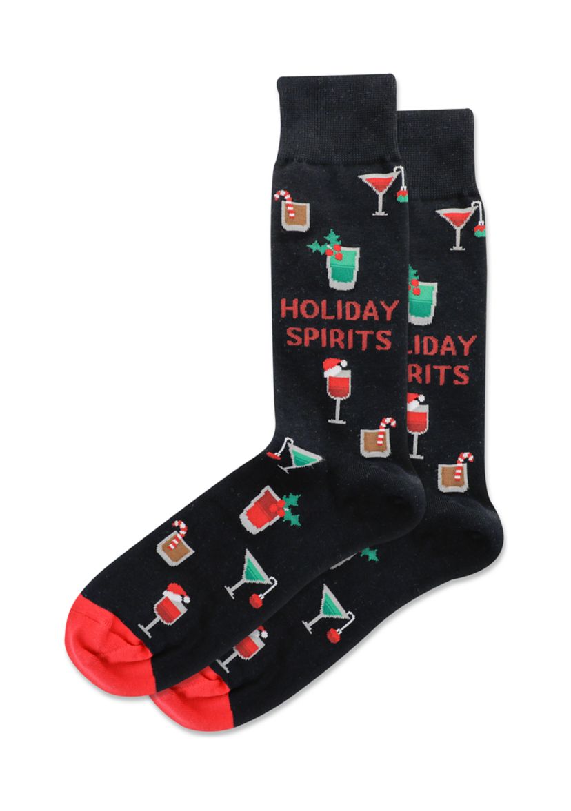 Mens Holiday Spirits Crew Socks