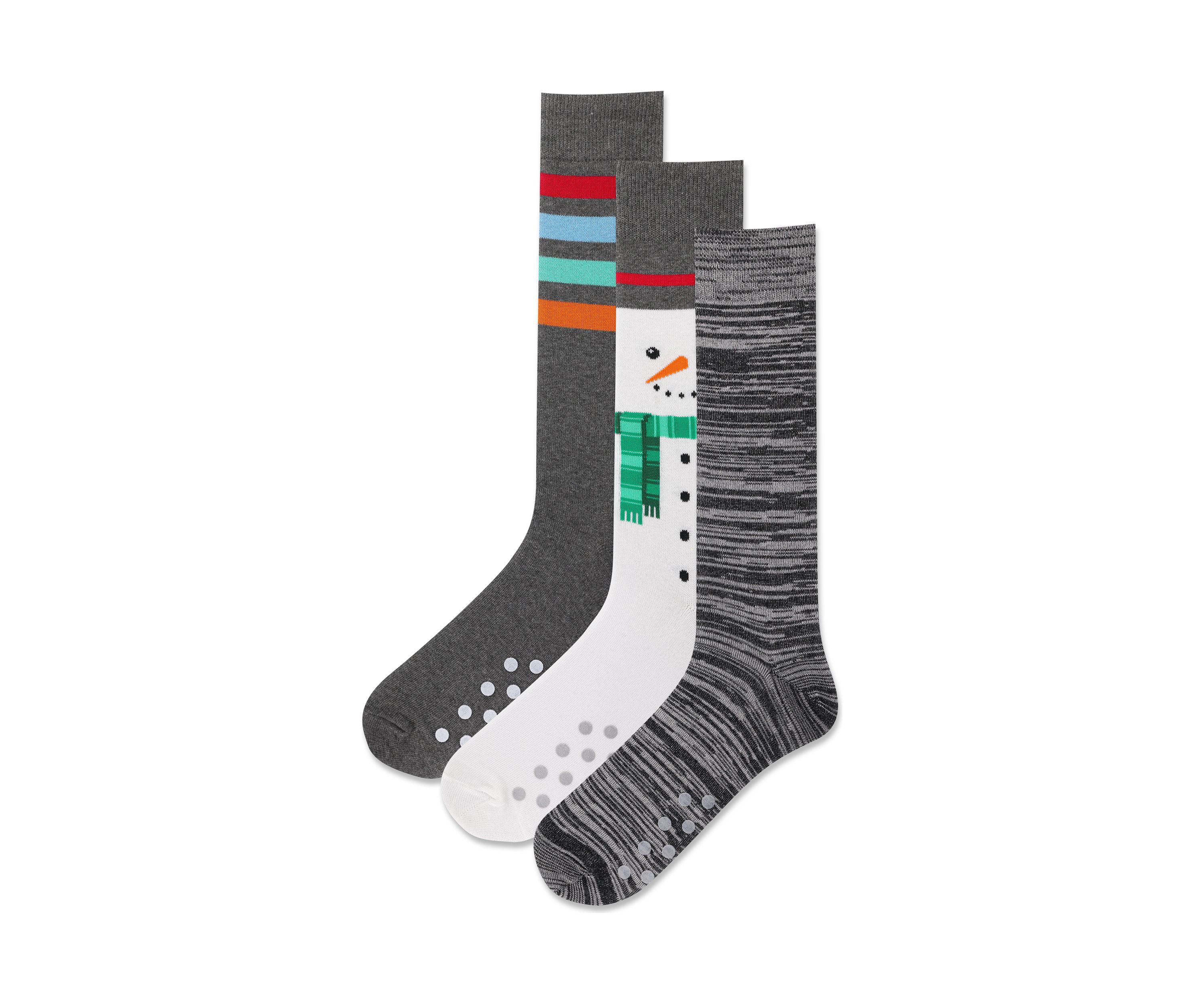 Non Skid Snowman Crew Socks - Gift Box