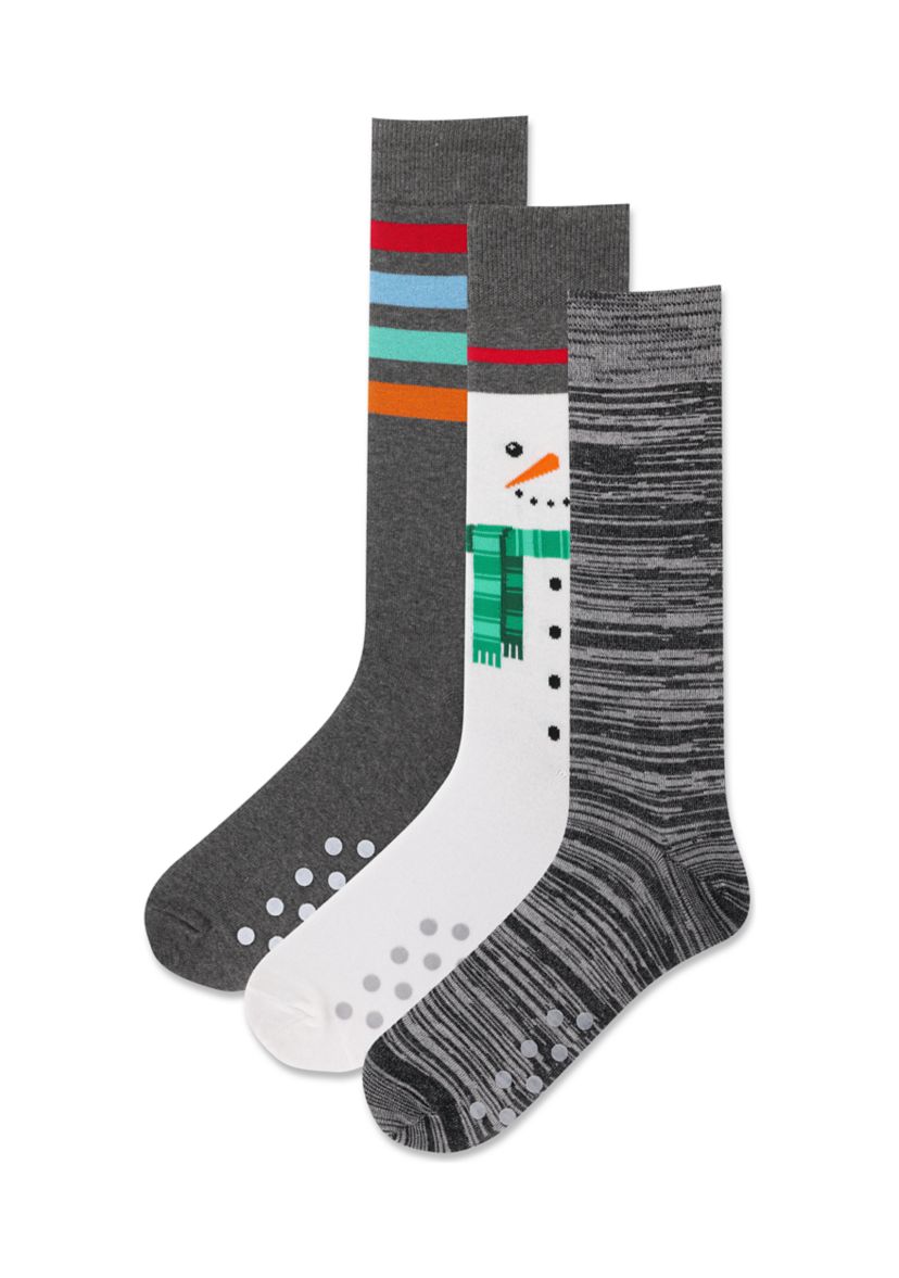 Non Skid Snowman Crew Socks - Gift Box