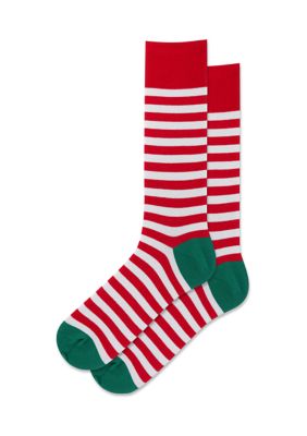 Hot Sox® Men's Christmas Stripe Crew Socks | belk