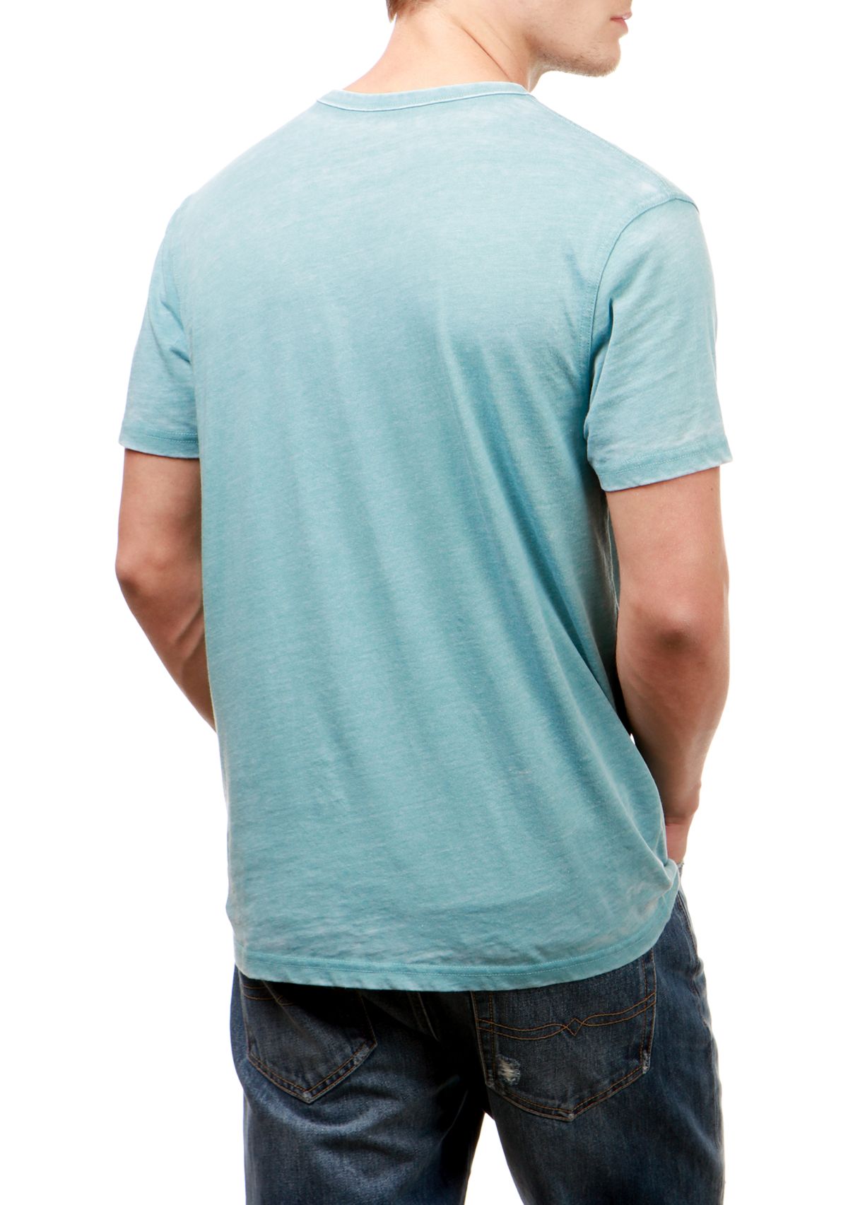 Short Sleeve Burnout Button Notch Shirt 