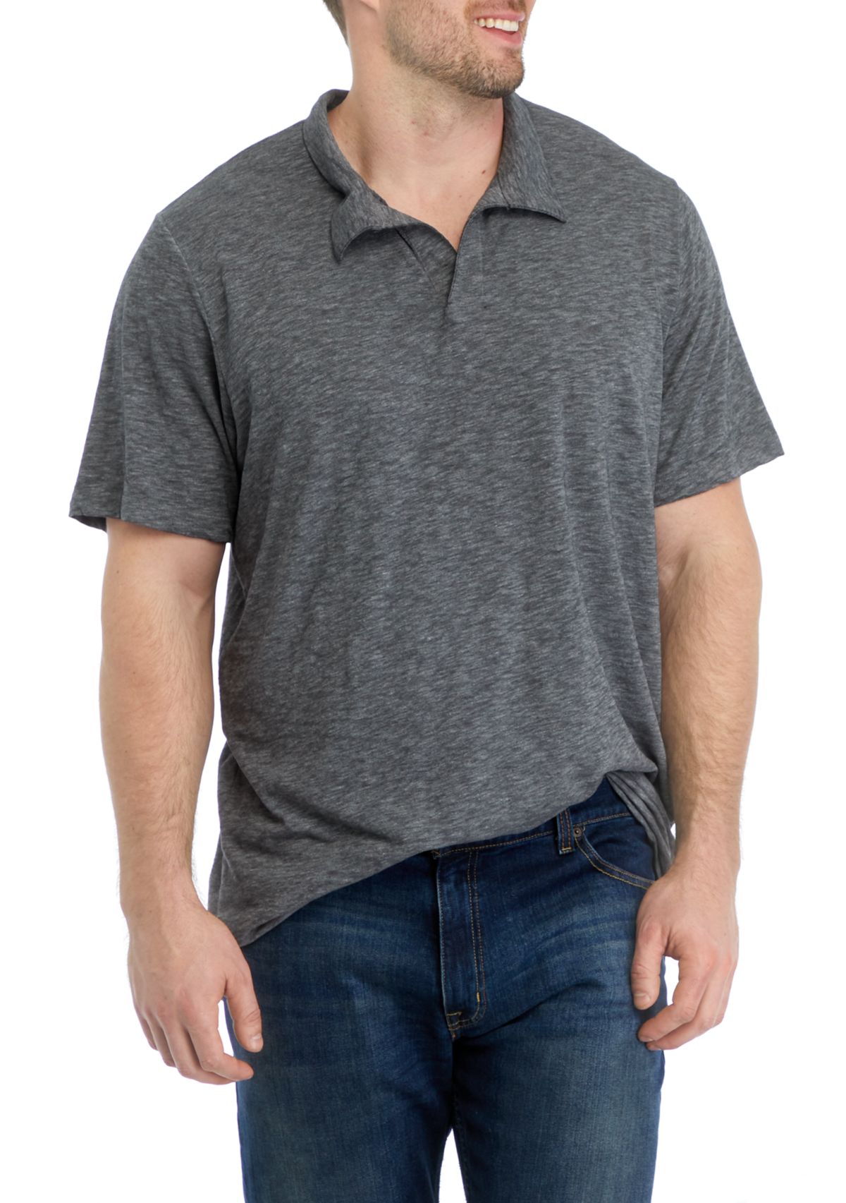 Big & Tall Short Sleeve Johnny Collar Polo Shirt