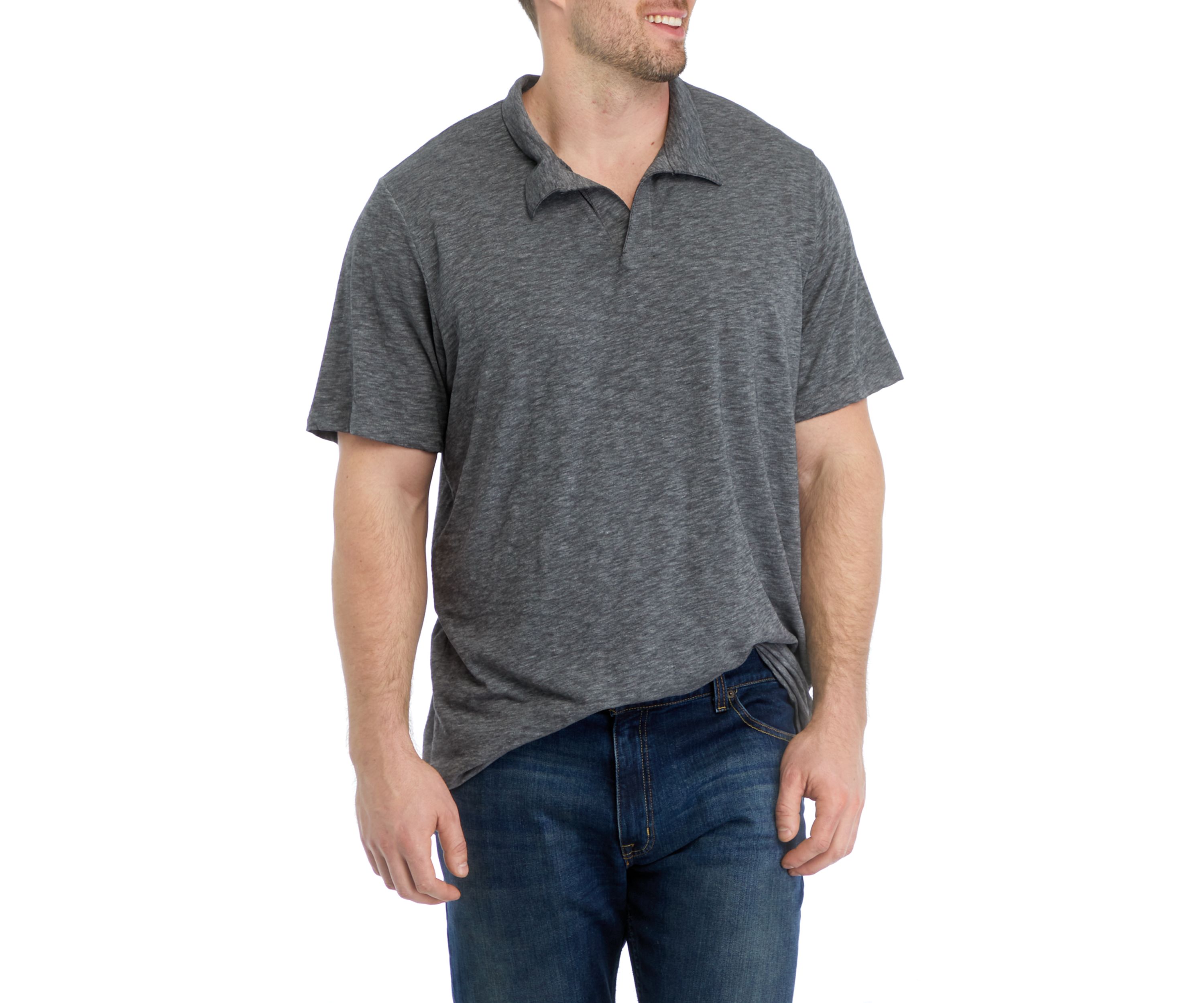 Big & Tall Short Sleeve Johnny Collar Polo Shirt