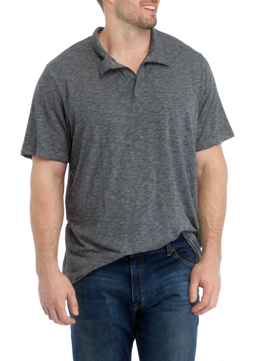 Big & Tall Short Sleeve Johnny Collar Polo Shirt