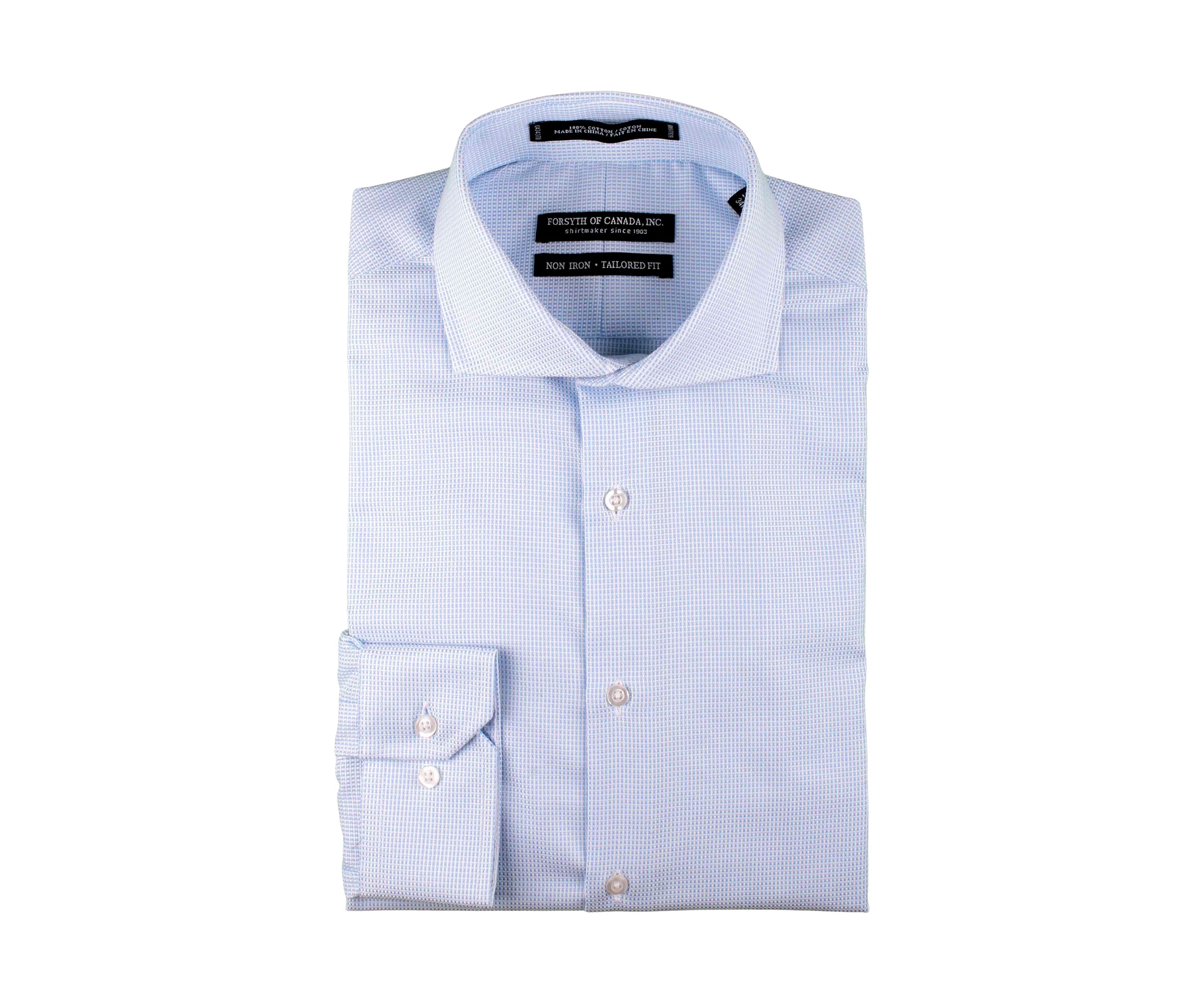 Mens Textured Spread Collar Shirt