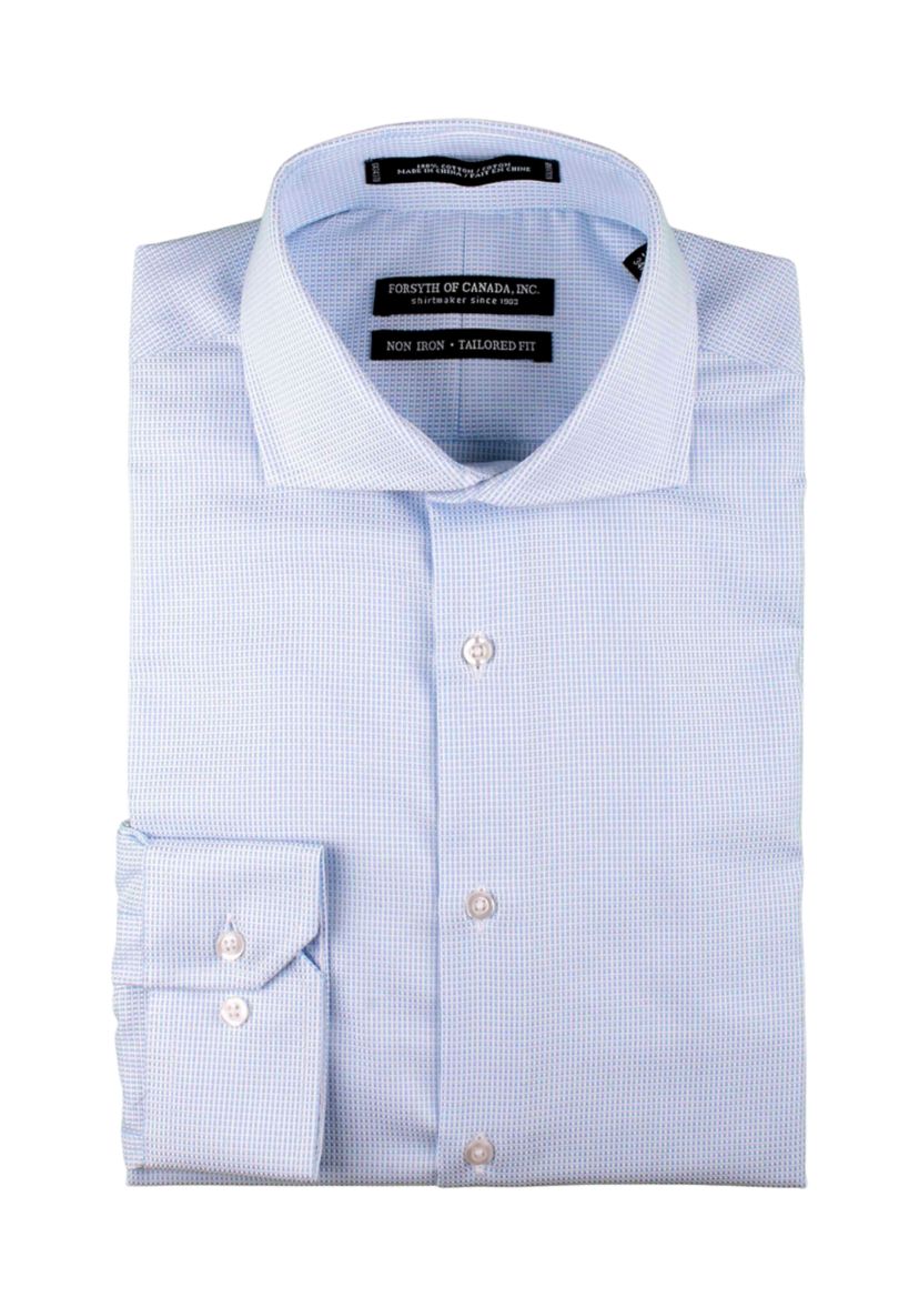 Mens Textured Spread Collar Shirt