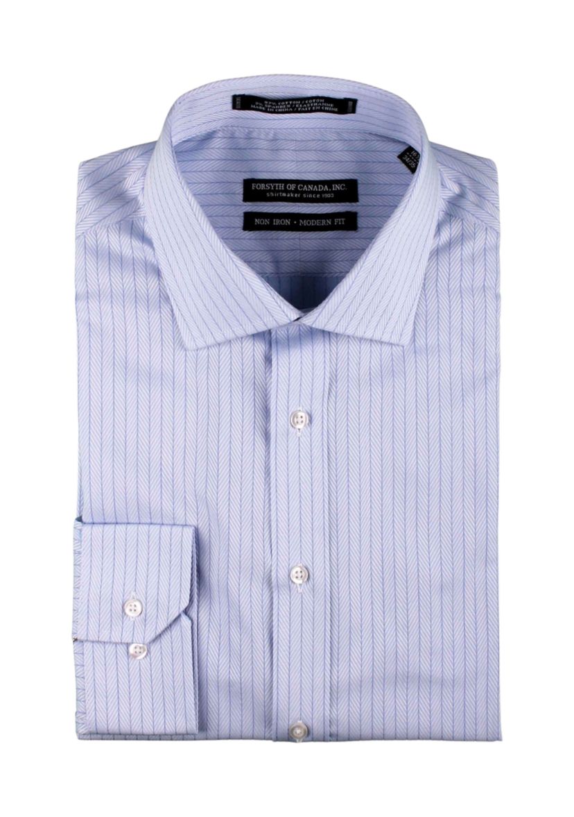 Mens Herringbone Textured Stripe Printed Button Down Shirt