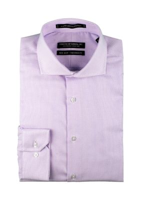 Men's Textured Spread Collar Button Down Shirt