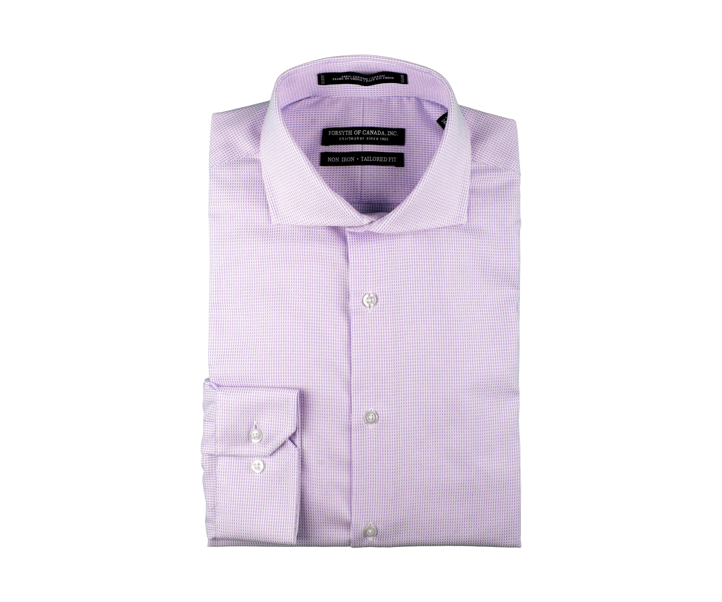 Mens Textured Spread Collar Button Down Shirt