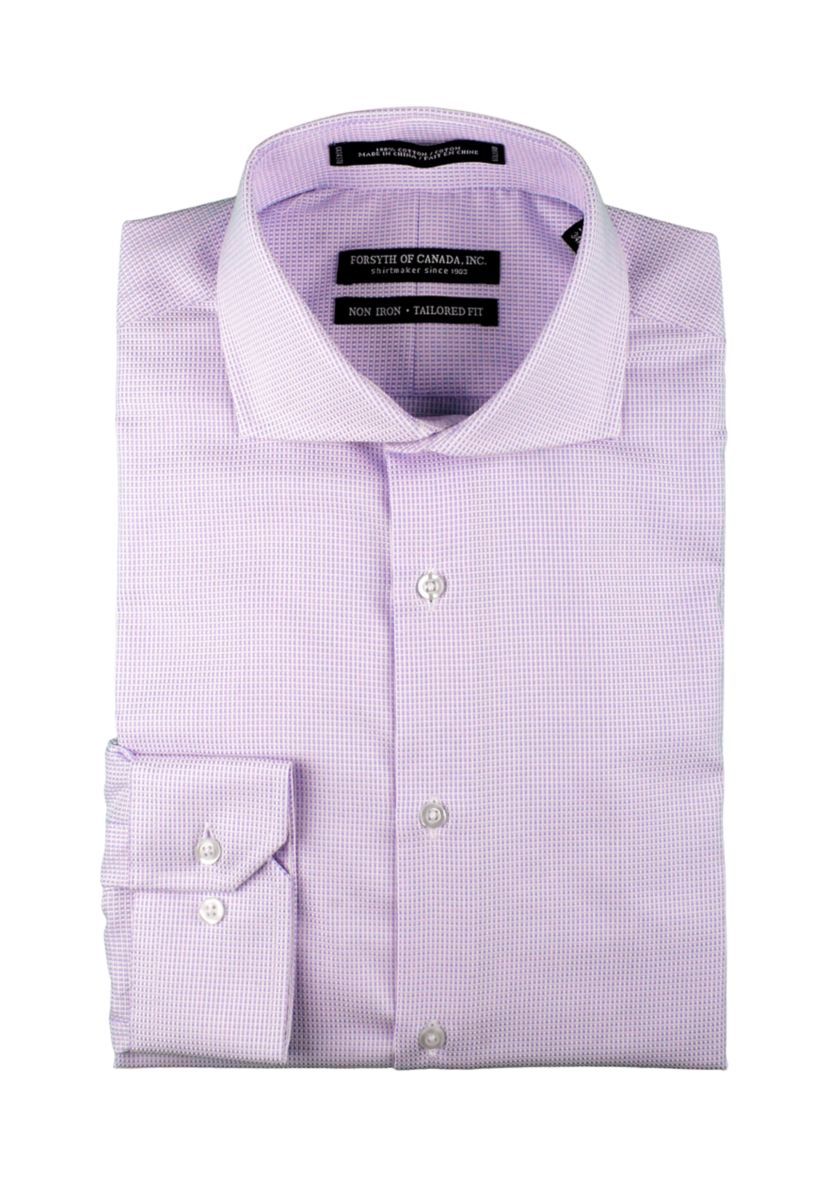 Mens Textured Spread Collar Button Down Shirt