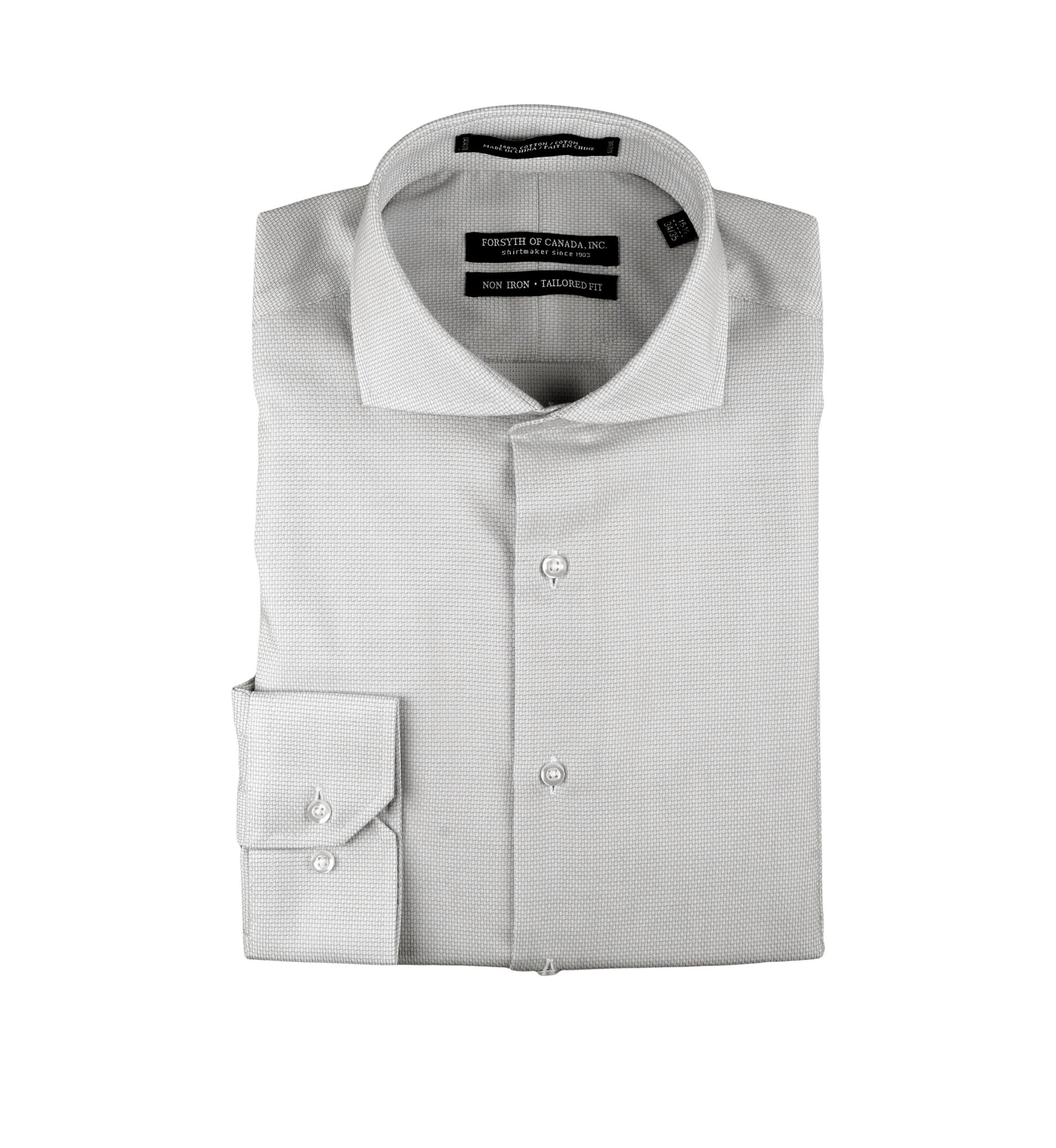 Textured Solid Button Up Dress Shirt 
