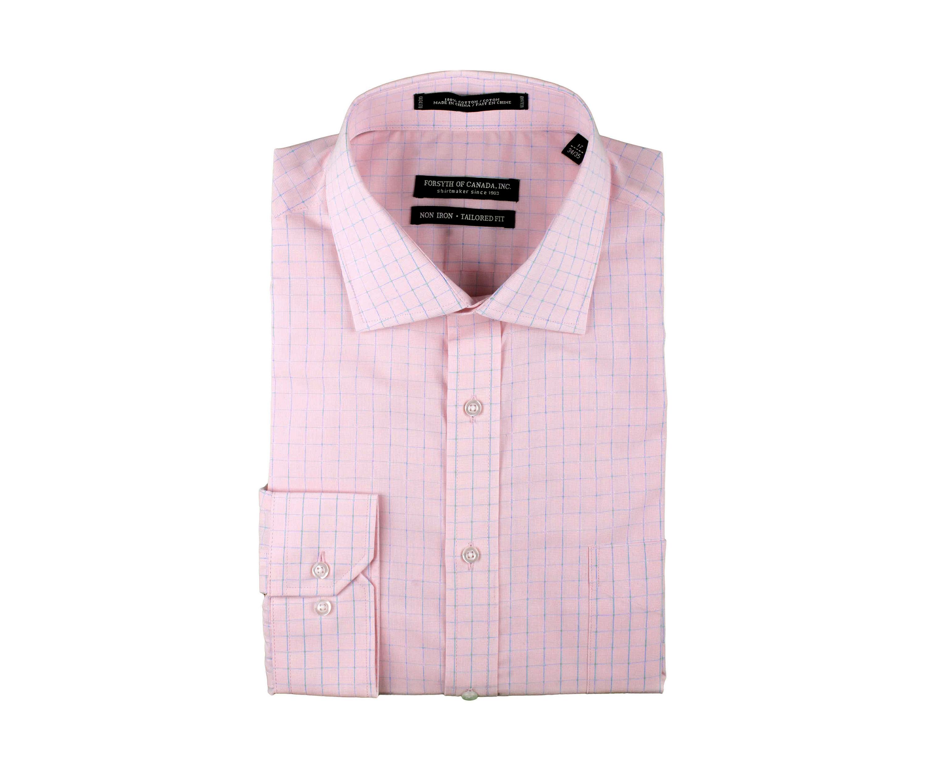 Mens Blue Check Button Down Shirt