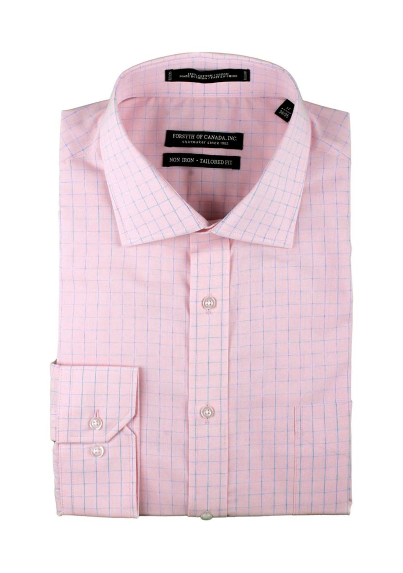 Mens Blue Check Button Down Shirt