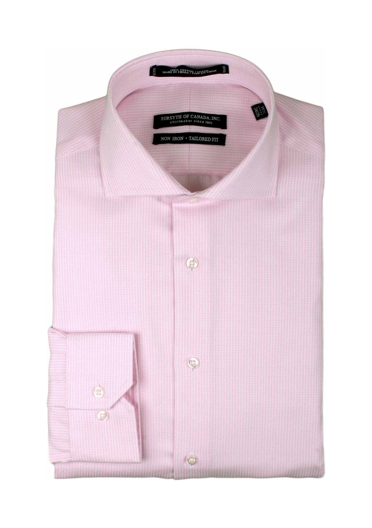 Mens Textured Pink Dress Shirt 