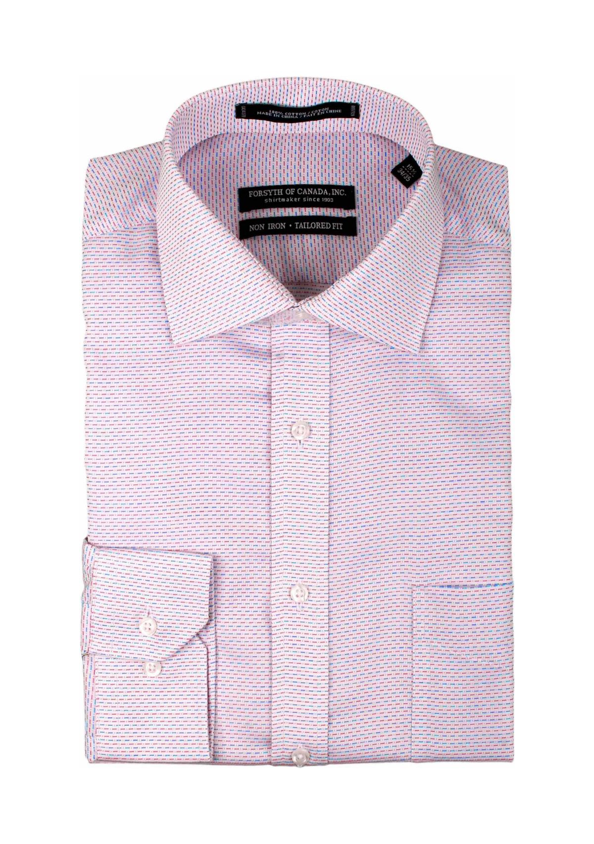 Mens Carnation Dobby Horizontal Printed Button Down Shirt