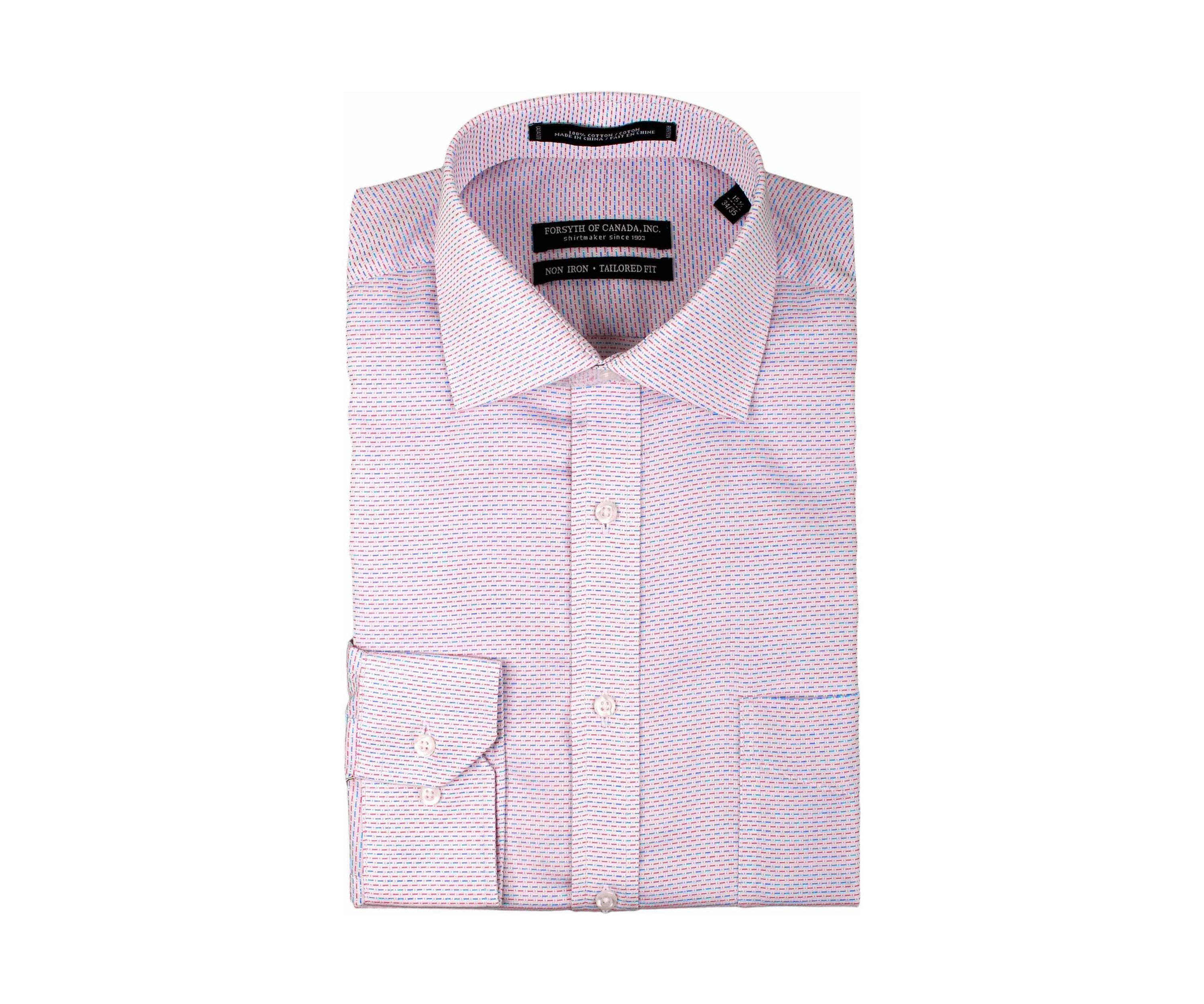 Mens Carnation Dobby Horizontal Printed Button Down Shirt