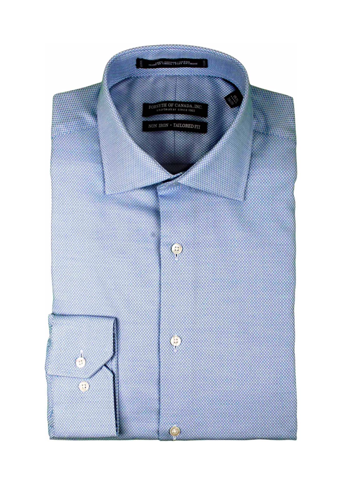 Mens Textured Blue Dress Shirt