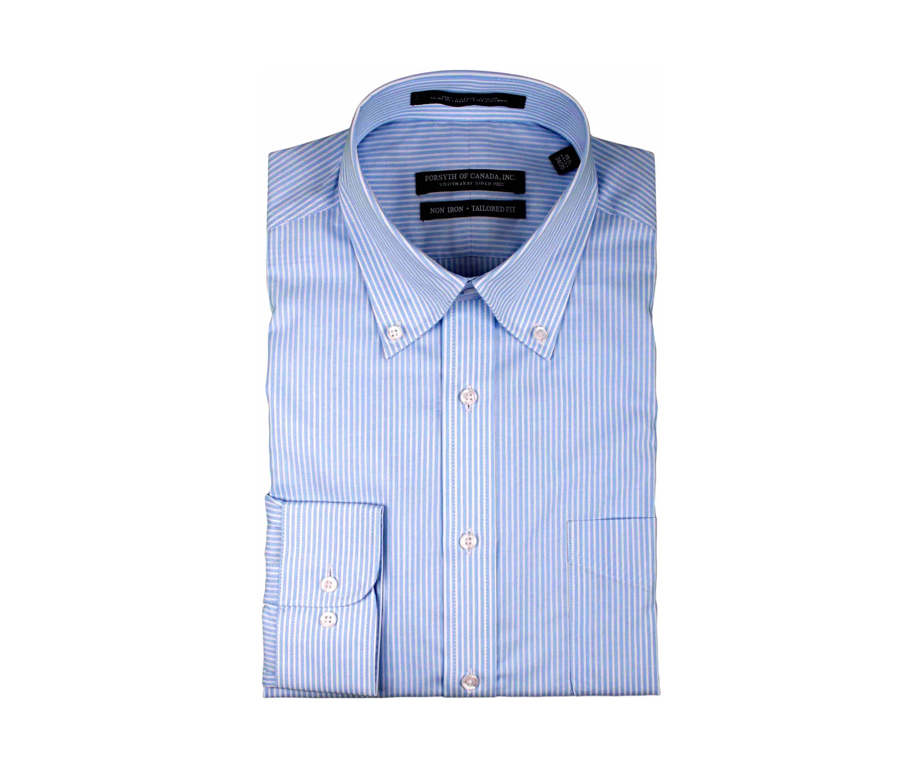 Mens Azure Stripe Button Down Shirt