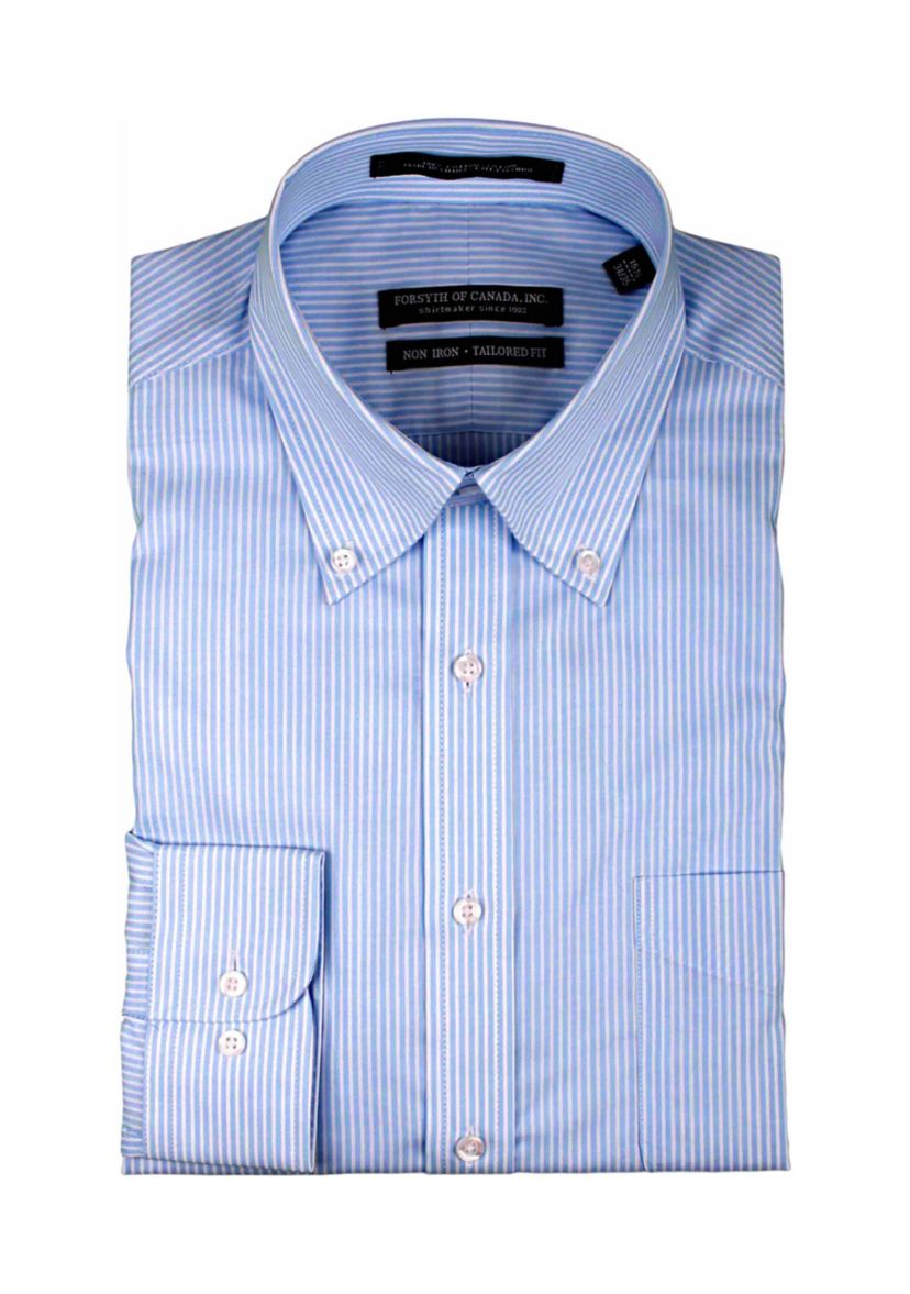 Mens Azure Stripe Button Down Shirt